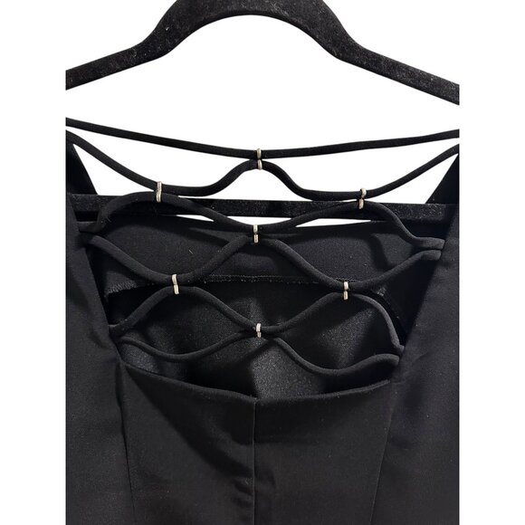 ✌️ 2/$40 ✌️ Black Sleeveless Dress With Unique Back Strap Design Size 14 By CDC - Picture 4 of 6